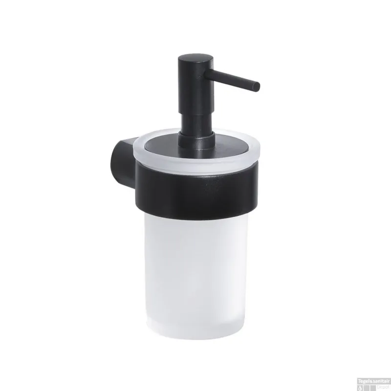 Koop Online Zeepdispenser Sapho Pirenei Hangend 125 ML Mat Zwart / Satijnglas