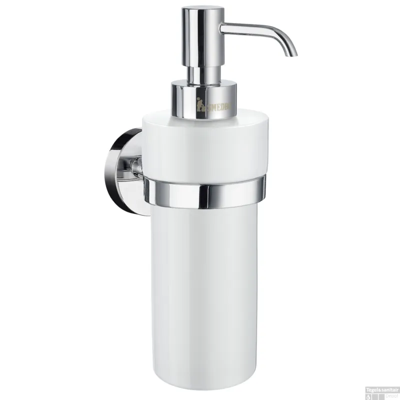 Zeepdispenser Smedbo Home 200 ml met Porselein 8x8x18 cm Chroom Betaalbaar