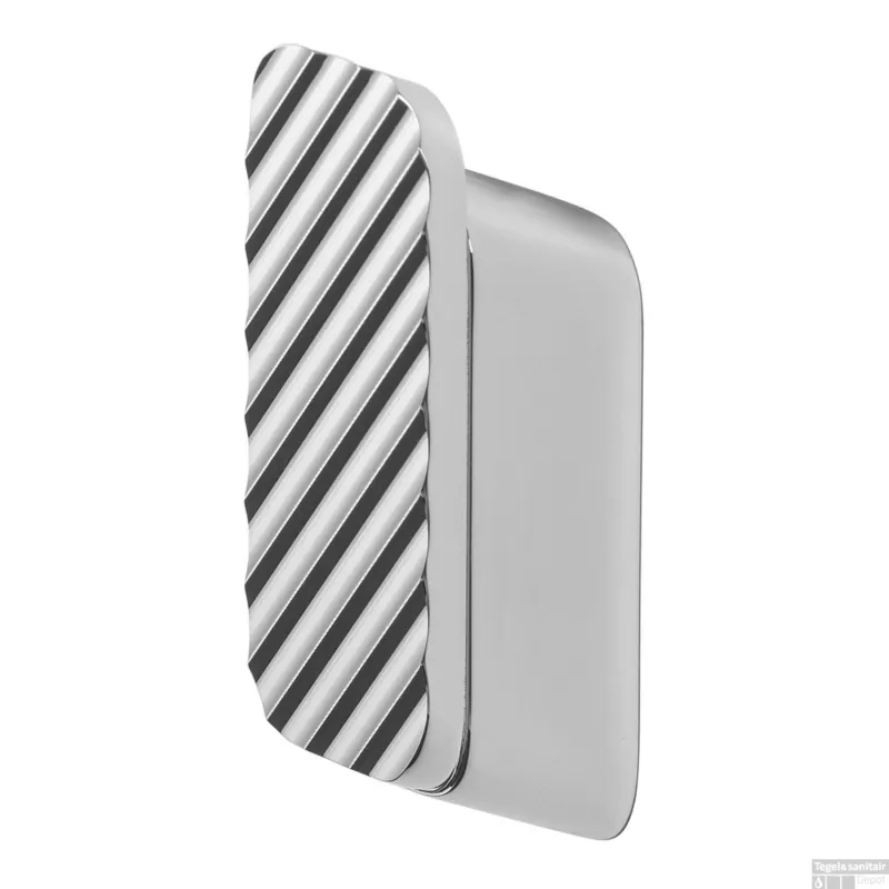 Beperkte Voorraad Handdoekhaak Medium Geesa Shift Met Diagonaal Strepenpatroon Chroom