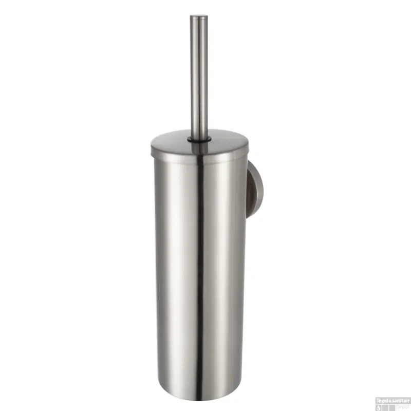 Toiletborstelset Haceka Aqualux PRO2500 met Deksel RVS Look Finale Uitverkoop
