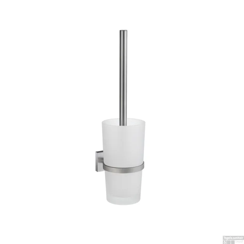 Toiletborstel met Wandhouder Smedbo House Melkglas Mat Chroom Voordeelprijs