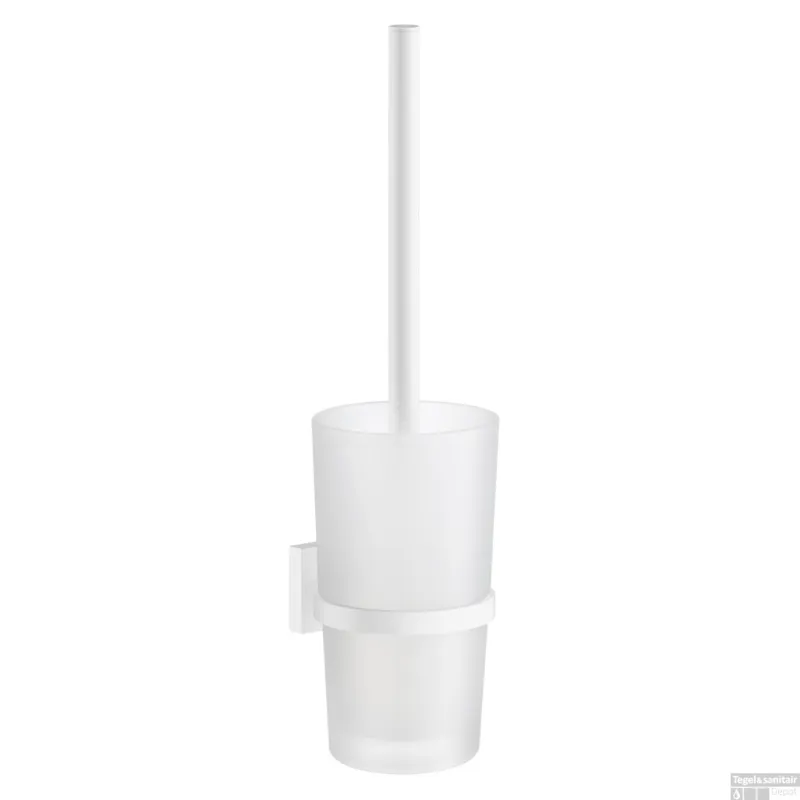 Toiletborstel met Wandhouder Smedbo House Melkglas Mat Wit Koop Vandaag