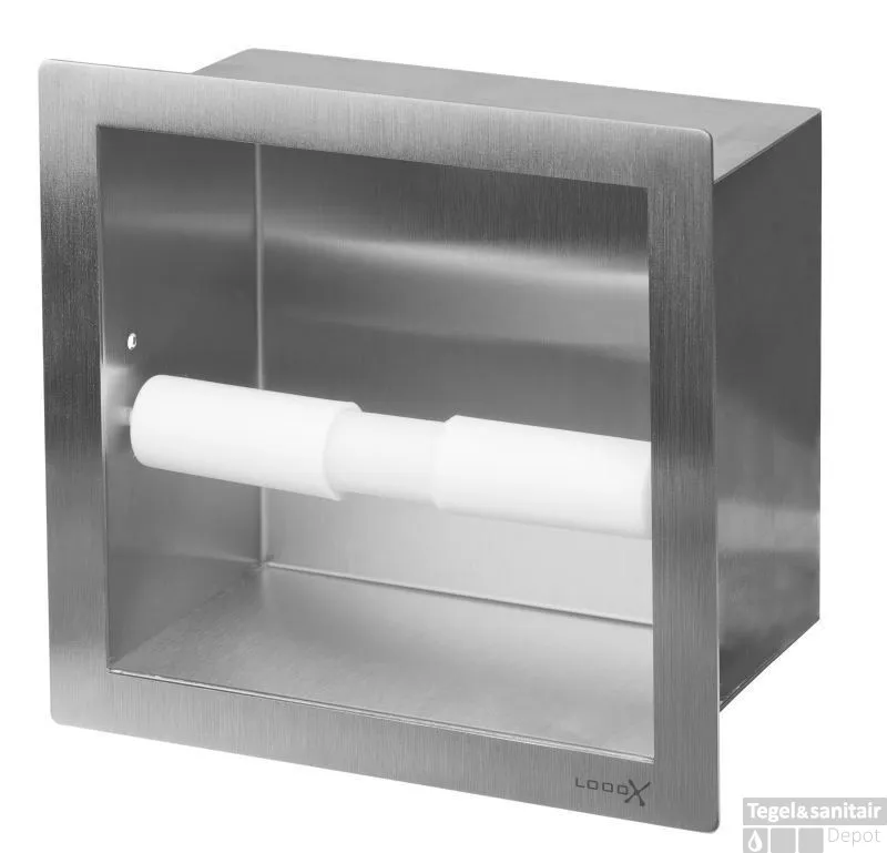 Looox Closed Closetrolhouder Inbouw Vierkant Rvs Geborsteld Superprijs