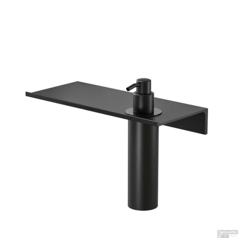 Planchet met zeepdispenser Geesa Leev 40 cm 200 ml Zwart Op = Op