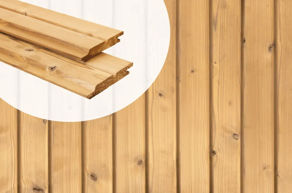 Platowood Dubbele Rhombus Thermisch Gemodificeerd Vuren 20x140mm - 420 cm Premium