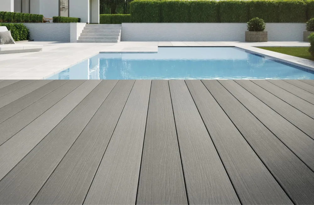 Voordeelprijs Vlonderplank Composiet Massief Antraciet 1.6 x 19.3 x 300 cm Easydeck Geborsteld en Ribbel zijde