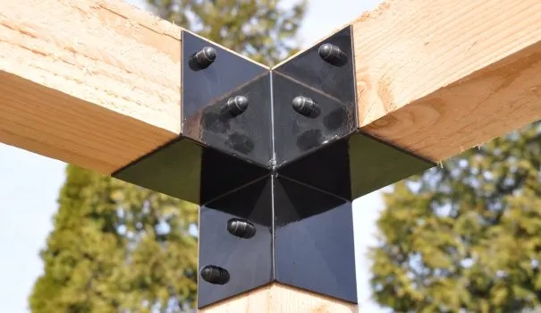 Gecertificeerd Pergola Hoekverbinding Zwart voor 20 x 20 cm balken - Per Stuk
