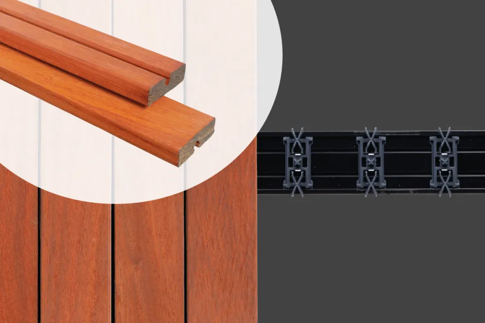 Gevelbekleding Padouk Hardhout X Clip Systeem 2.1x6.4cm - Glad Geschaafd - 305 cm Beste Prijs