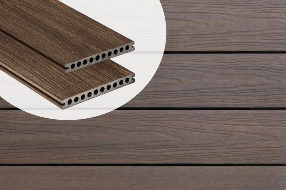 Betaalbaar Vlonderplank Composiet Holkamer PuraShield Ipe 2.3 x 21.0 cm Voor Clips - Extra Breed - 300 cm