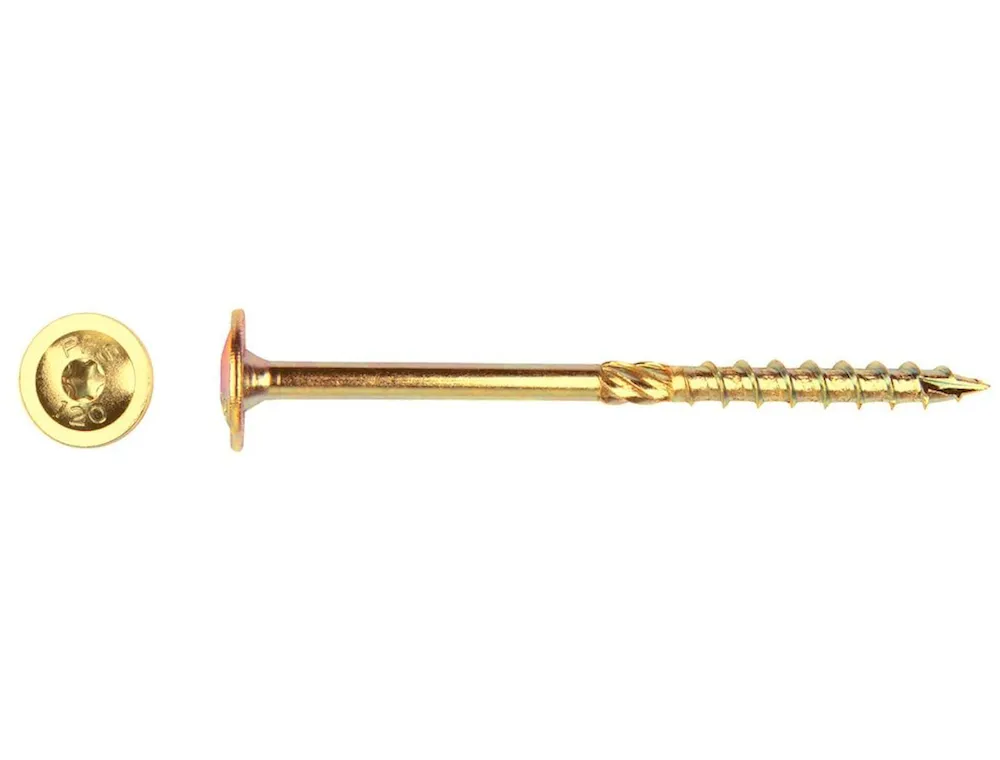 Beperkt Aanbod Flenskopschroef geelverzinkt torx 40 - 8,0 mm - in diverse maten - 220 mm