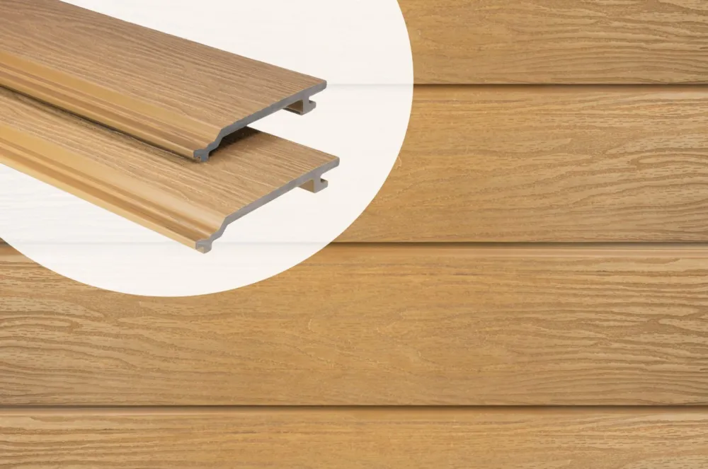 Gevelbekleding Composiet Timmdek Channelsiding 2x15x290 cm Teak Hoge Kwaliteit