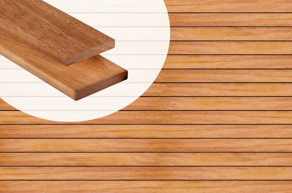 Direct Beschikbaar Vlonderplank Jatoba Hardhout 2.1x14.5cm Glad Geschaafd - 580 cm