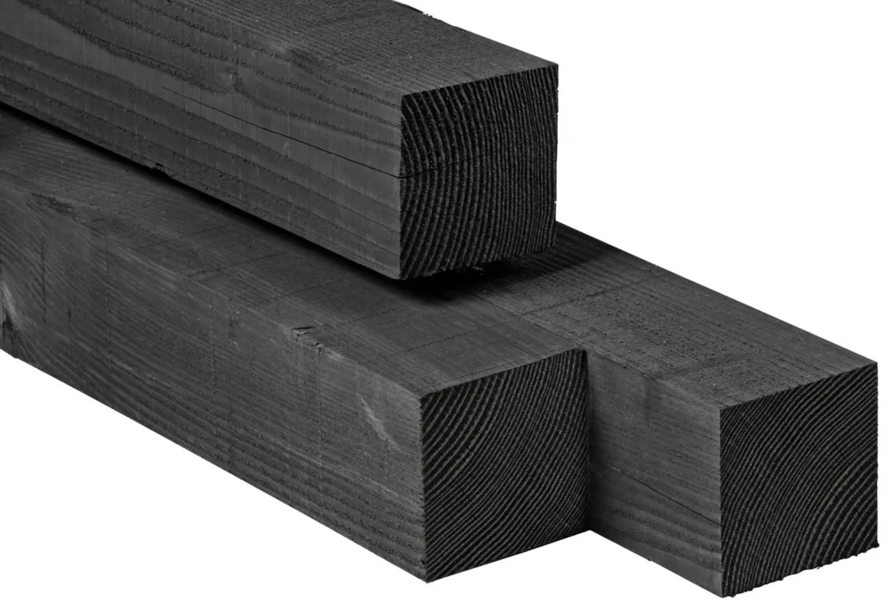 Douglas balk 15x15cm Zwart - Fijnbezaagd - 400 cm Merkproduct