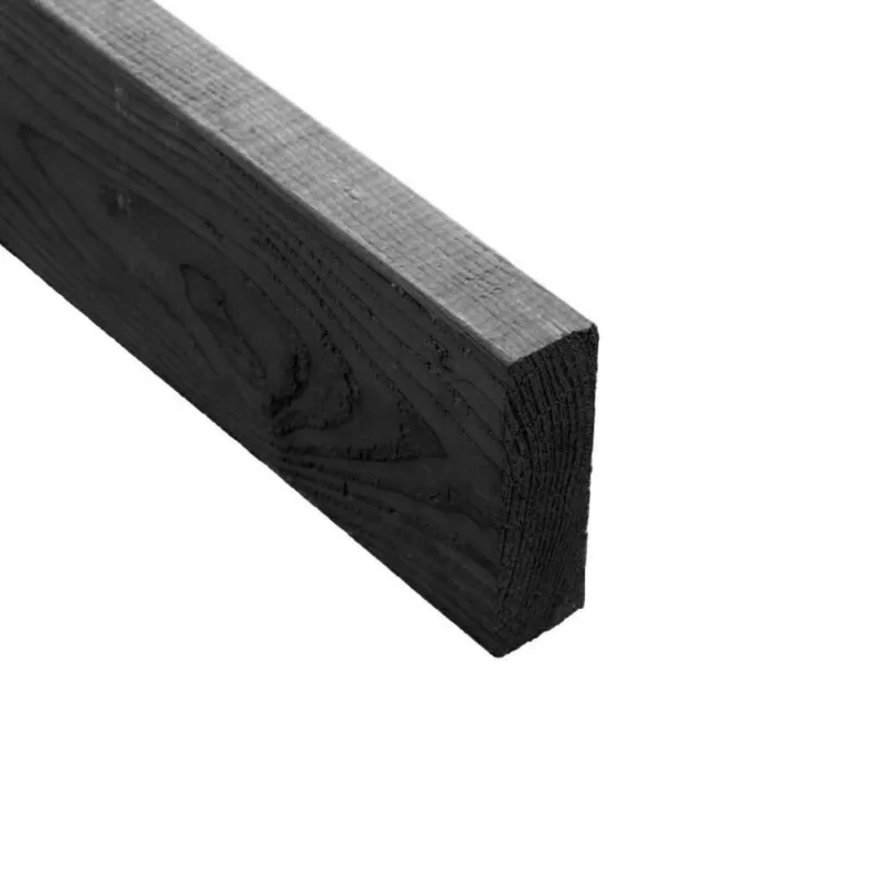 Douglas balk 5x15cm Zwart - Fijnbezaagd - 400 cm Laatste Versie