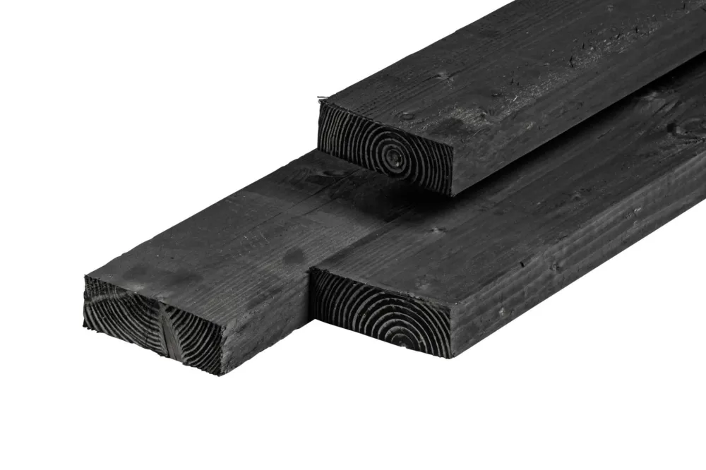 Goedkoop Douglas balk 6,3x17,5 cm Zwart - Fijnbezaagd - 5 m