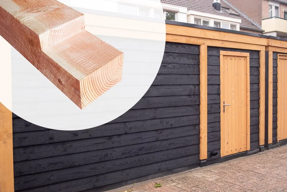 Populair Paal Ingekeept Douglas 15 x 15 x 250 cm Fijnbezaagd met inkeping voor 5x15 cm - Tussenpaal