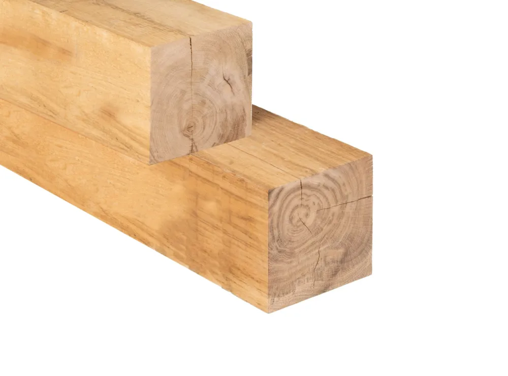 Express Levering Paal Eiken Hardhout 15.0 x 15.0 cm Fijnbezaagd - 250 cm
