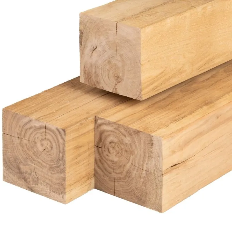Paal Eiken Hardhout 20.0 x 20.0 cm Fijnbezaagd - 250 cm Superprijs