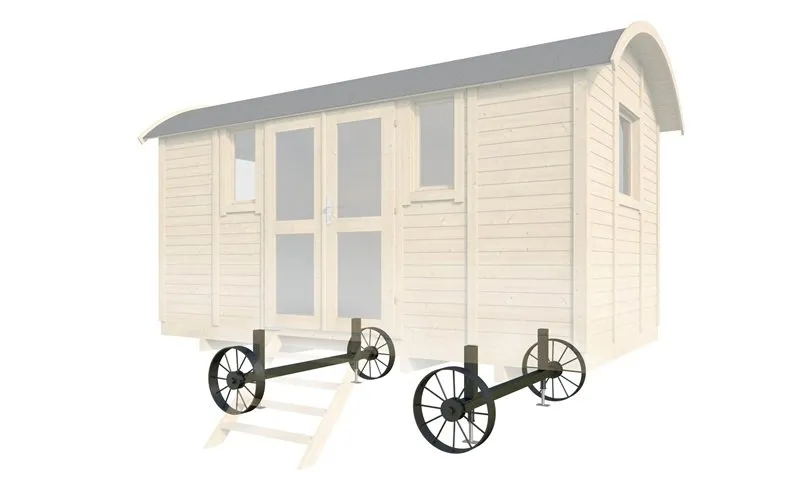 Flitsaanbieding Wielenset Antraciet metaal 65x230x70cm voor Pipowagens