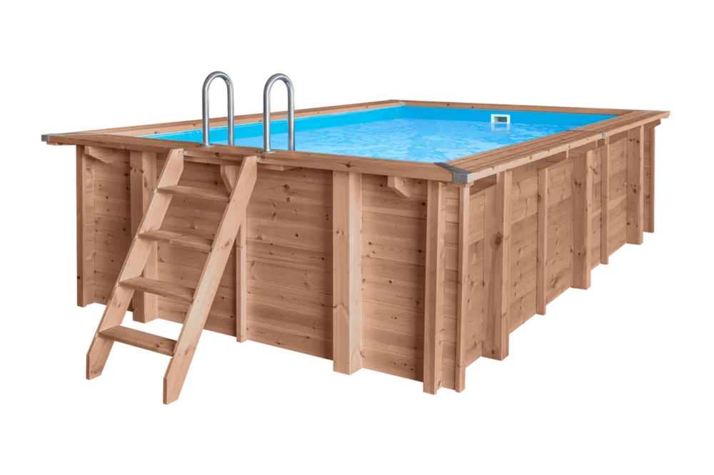 Beperkte Voorraad Luxe houten zwembad Santa Cruz 502x322x124cm