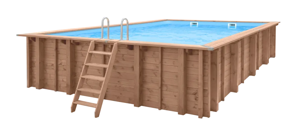 Luxe houten zwembad Playa Forti 834x492x138cm Actieprijs