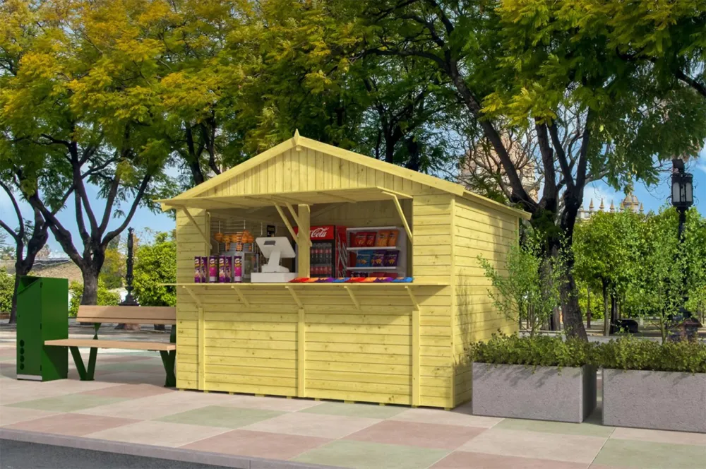 Betaalbaar Houten Kiosk Santa 308x243x251cm Geimpregneerd Hout Wanddikte 16 mm