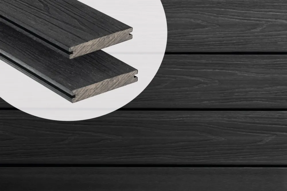 Vlonderplank Composiet Massief PuraShield Ebony Black 2.3 x 13.8 cm voor clips - 500 cm Lage Kosten