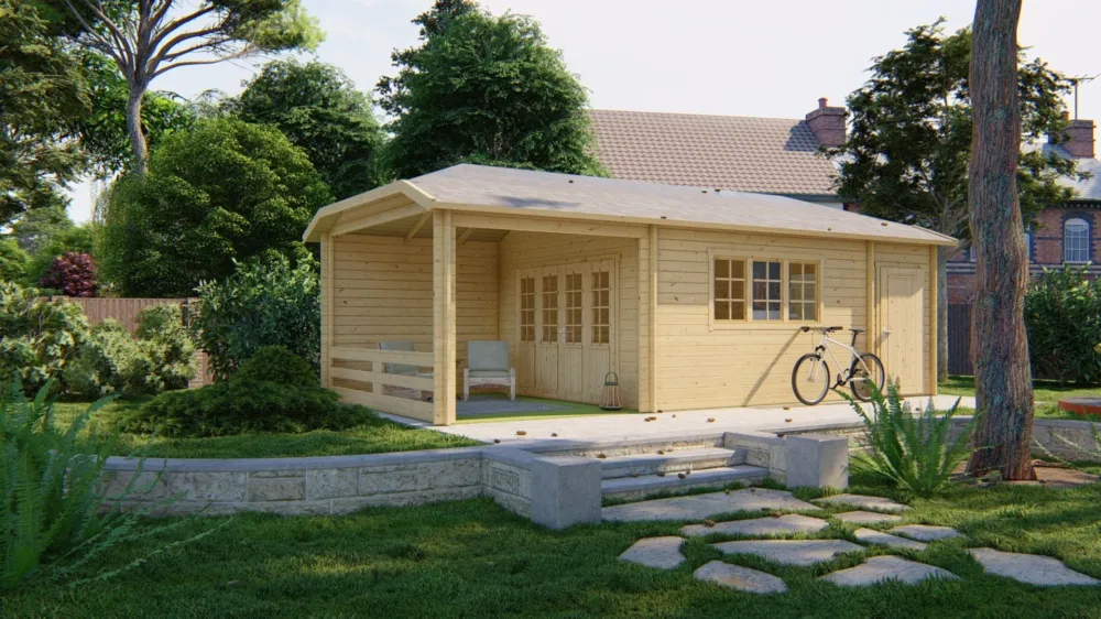 Aanbieding Blokhut Sibella Onbehandeld 850x420x317cm