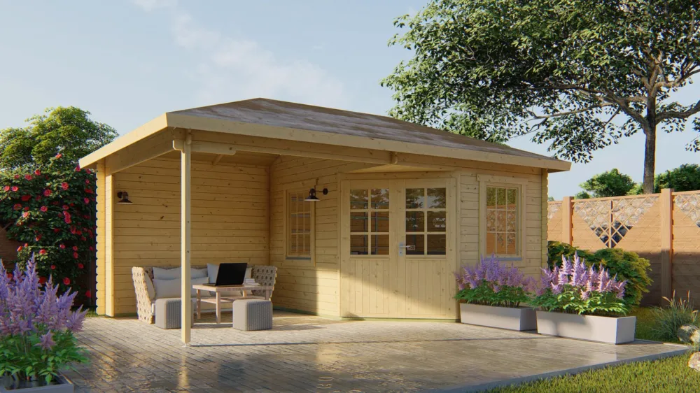Direct Beschikbaar Blokhut Christoffer Onbehandeld 575x350x305cm