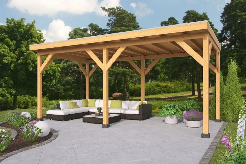 Alleen Vandaag DHZ Overkapping Zoutelande Red Class Wood 500x330cm - Doe het zelfbouw