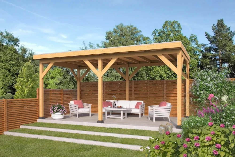 Seizoensaanbieding DHZ Overkapping Zoutelande Red Class Wood 600x330cm - Doe het zelfbouw