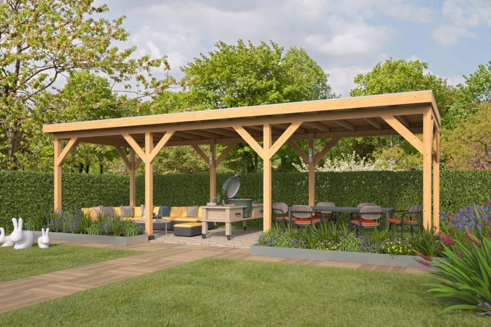 DHZ Overkapping Zoutelande Red Class Wood 900x330cm - Doe het zelfbouw Snelle Levering