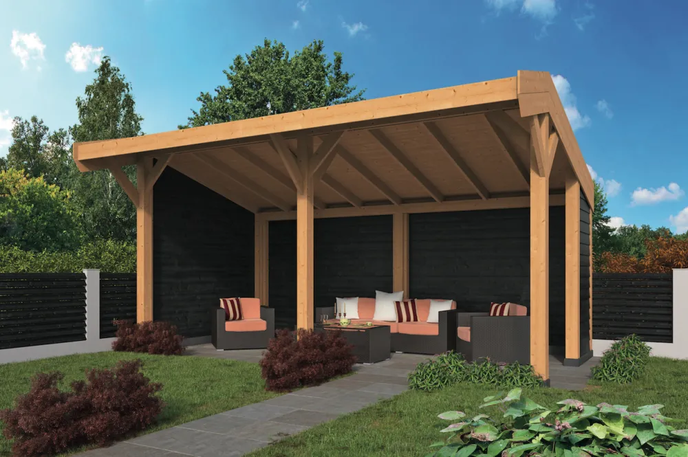 Shop Nu Kapschuur Goor Douglas Fijnbezaagd 600x390cm - Zwarte wanden
