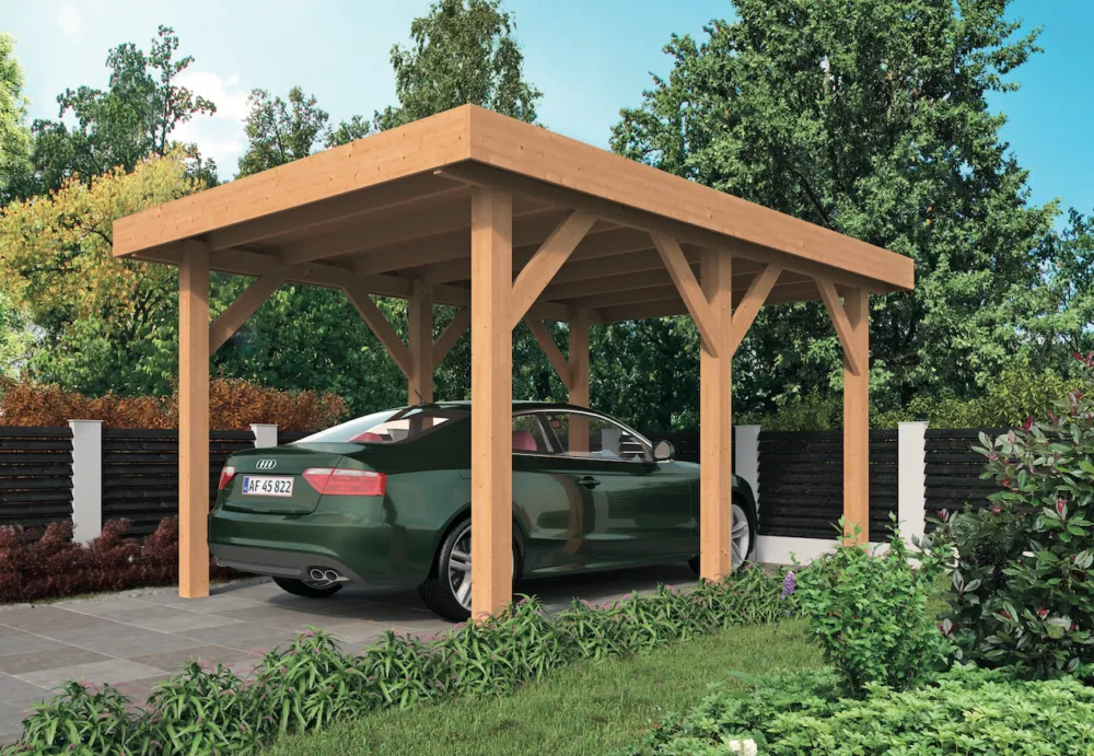 Uitverkoop Houten Carport Sloten Douglas Fijnbezaagd 350x500cm Plat Dak