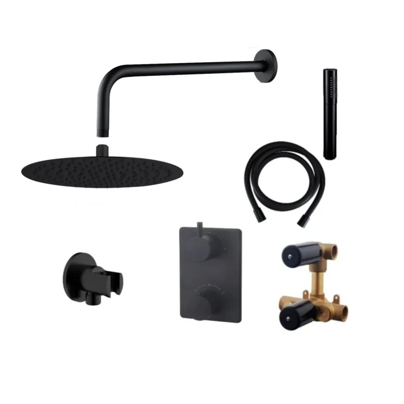 Weekendaanbieding Wiesbaden Inbouw Regendouche Set 05 Caral Mat Zwart