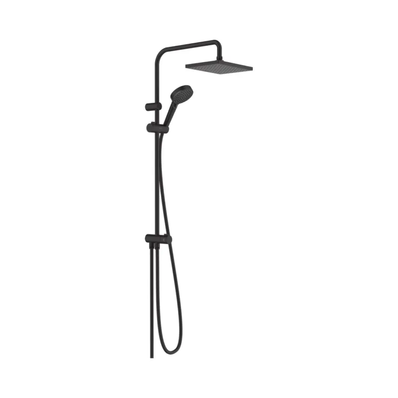 Regendouche set HansGrohe Vernis Shape Showerpipe 230 1 Jet Reno E Mat Zwart Gecertificeerd
