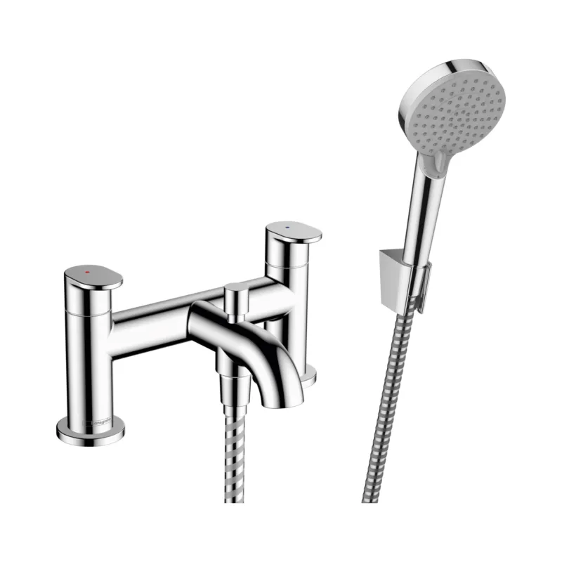 Laatste Versie Badrandmengkraan Met Stopkraan En Handdouche HansGrohe Vernis Blend 2-gats Chroom