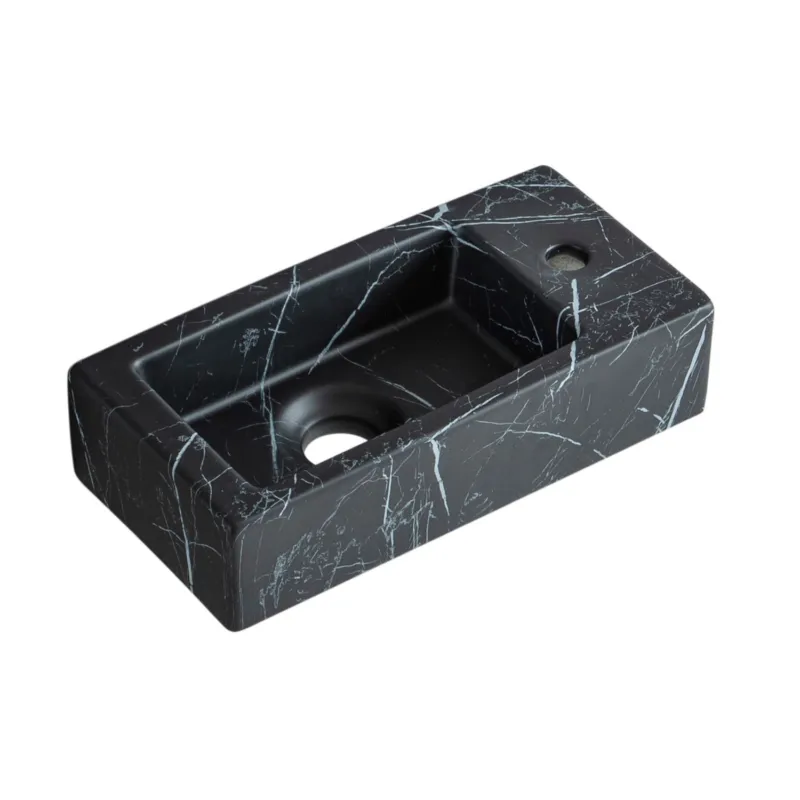 Premium Fontein Best Design Allure 36x18x9 cm Rechts Marmer Zwart