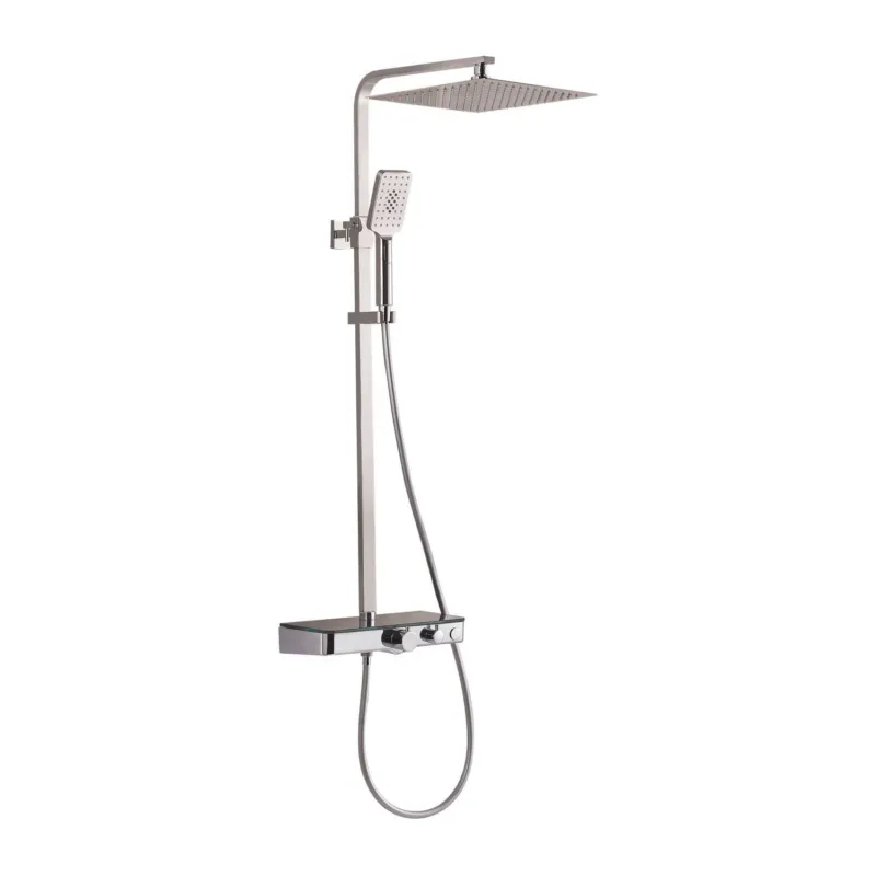 Regendouche Opbouwset Thermostatisch Schutte Ocean 3 Functies Glazen Planchet Chroom Antraciet Actieprijs
