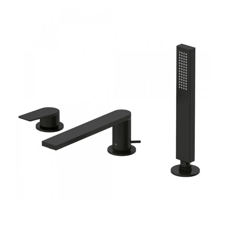 Speciale Aanbieding Badrand Mengkraan Tres Project met Handdouche 18x6.2 cm Rond Mat Zwart