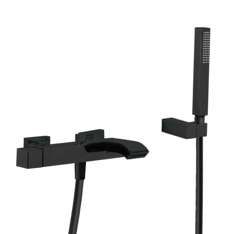 Badmengkraan Tres Cuadro Waterval met Handdouche 25.4x15.4 cm Vierkant Mat Zwart Betrouwbaar