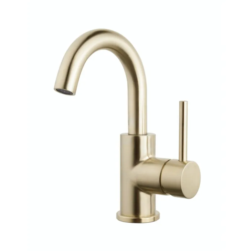 Opbouw Wastafelkraan Wiesbaden Caral met Draaibare Uitloop Geborsteld Messing Goud PVD Coating Superprijs