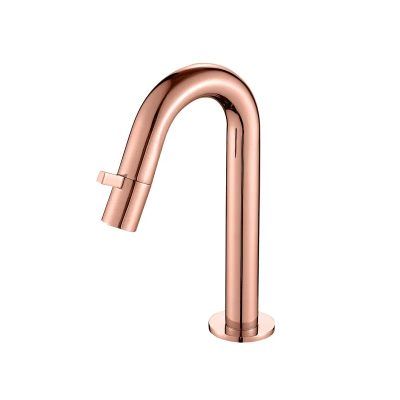 Toiletkraan Best Design Lyon 1-draaiknop Gebogen 21 cm Mat Rose Goud Nieuw