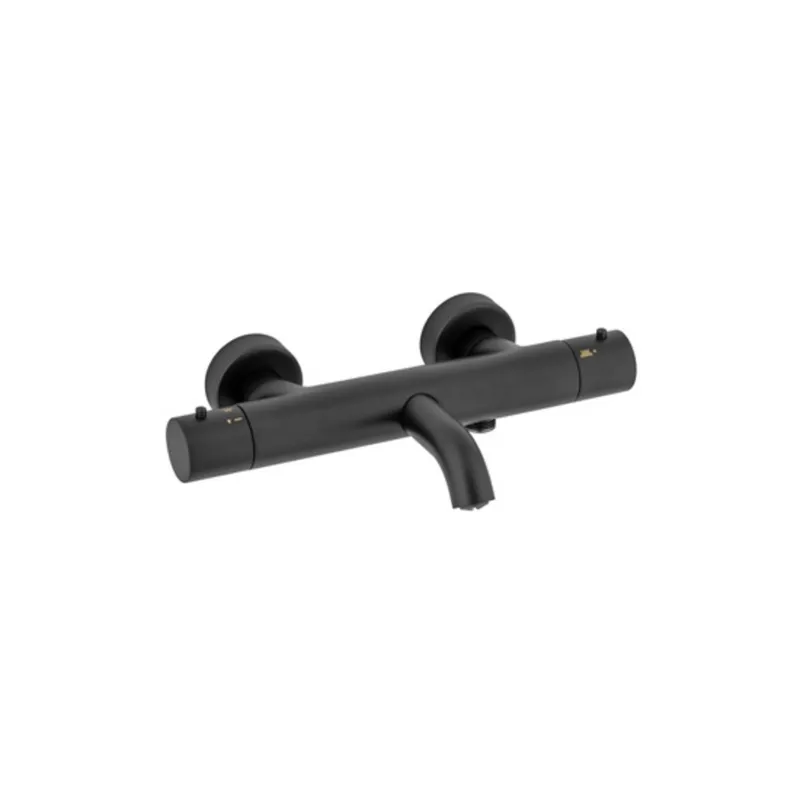Snelle Levering Badkraan Thermostatisch Plieger Napoli Met Omstel HOH 15cm Cool Body Zwart
