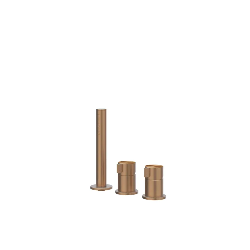 Badrandcombinatie IVY Tribe 3-gats Mengkraan Met Uittrekbare Handdouche Zonder Uitloop RVS316 Geborsteld Mat Koper PVD Premium