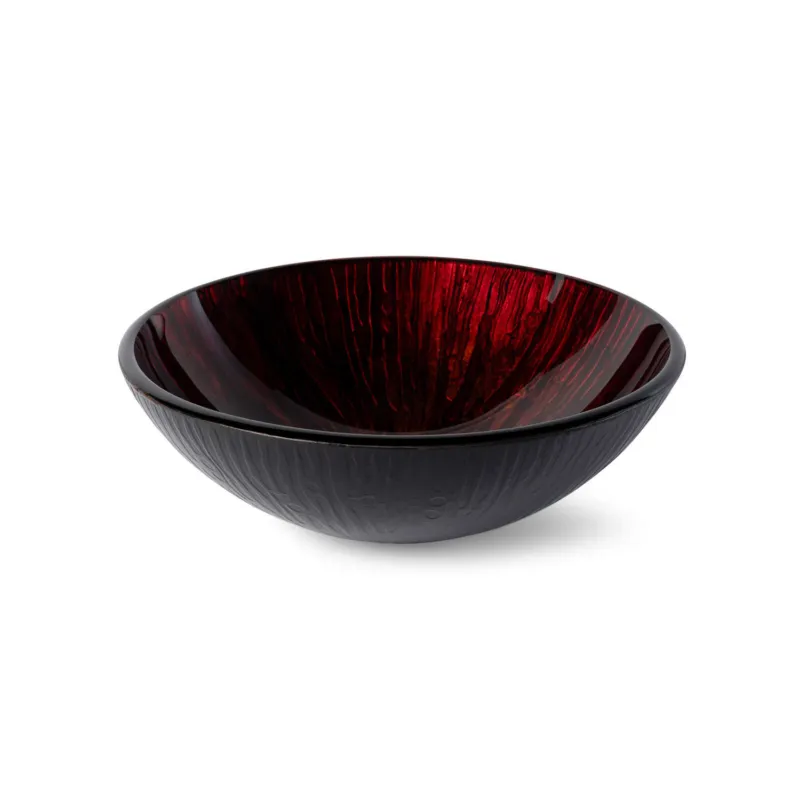 Waskom Luca Sanitair Vetro Rond 42x42x14,5 Gehard Glas Incl. Wastafelhouder Magma-Black Populair