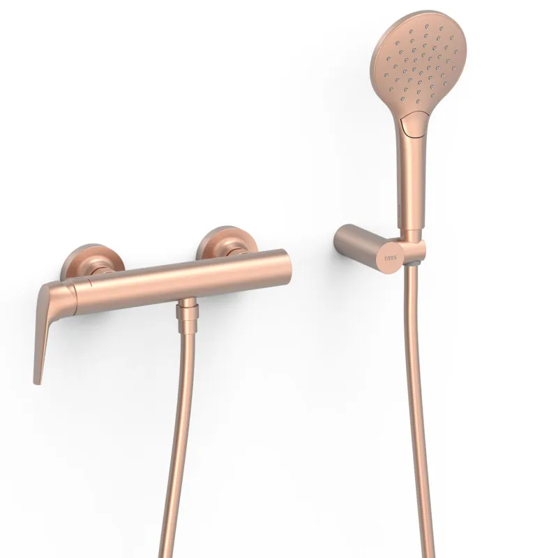 Douchekraan Inclusief Douchekop Tres Fuji Mat Rose Gold Nieuw