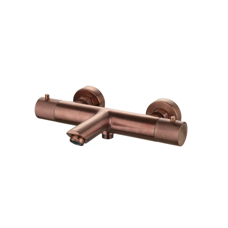 Badmengkraan Opbouw Sanilux Ribb Thermostatisch Rond Met Geribbelde Knop Brons Beste Prijs
