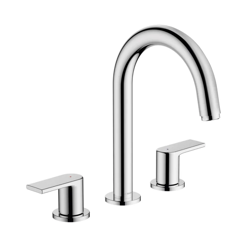 Wastafelmengkraan HansGrohe Vernis Shape 3-Gats Met Trekwaste Chroom Laatste Kans