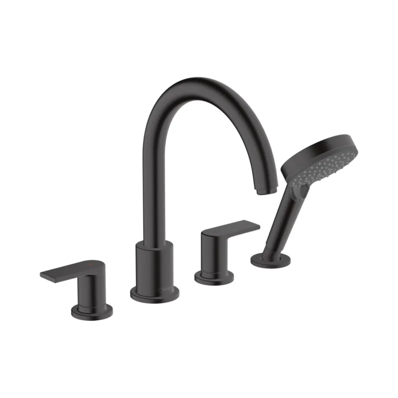 Badrandmengkraan HansGrohe Vernis Shape 4-Gats Mat Zwart Nu Kopen